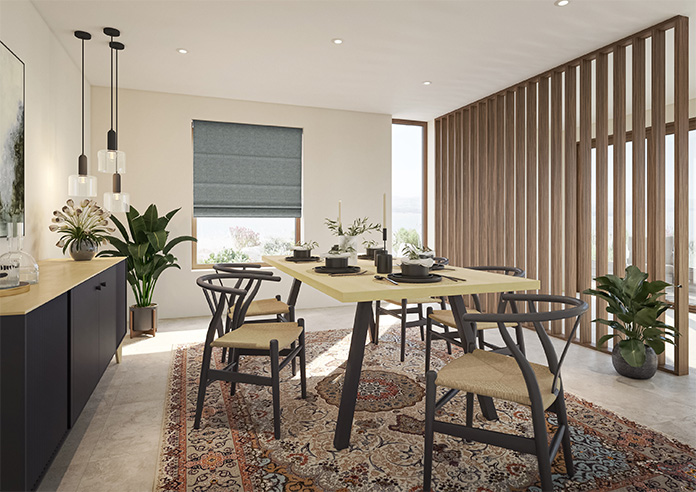 Atina (Blackout), Mottled Black - Motorised Roman Blind - Image 6